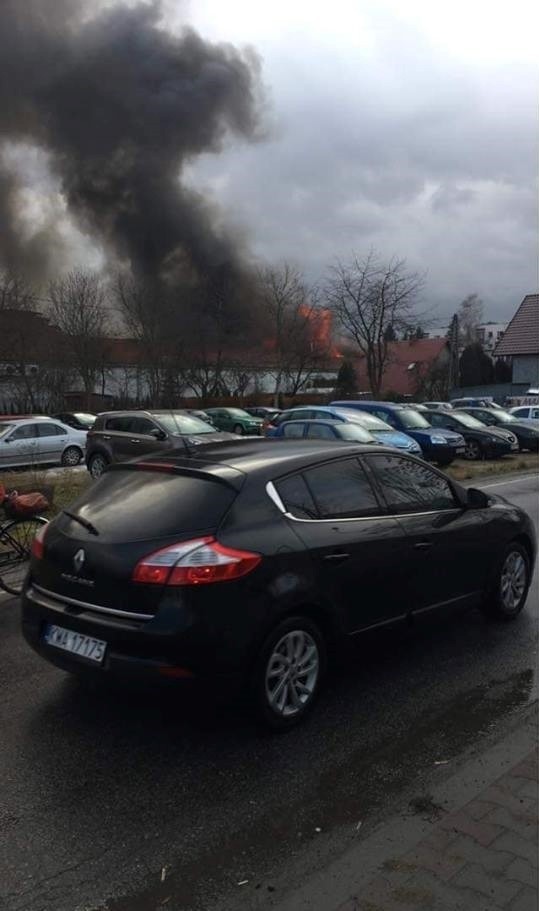 Pożar sklepu Lidl w Wadowicach