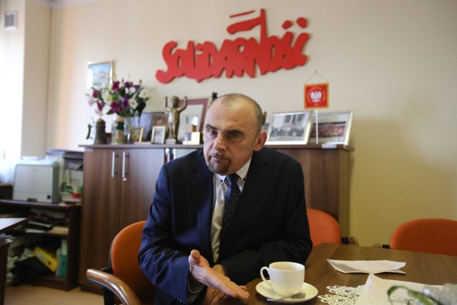 Alfred Bujara, przewodniczący sekretariatu krajowego handlu ,banków i ubezpieczeń NSZZ Solidarność