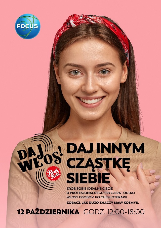 Specjalna strefa &quot;DAJ WŁOS&quot; będzie dostępna w sobotę (12.10.) w godz. 12-18 w CH Focus w Bydgoszczy. Tego samego dnia w CH Zielone Arkady odbędzie się akcja &quot;Uszyj Jasia&quot;.