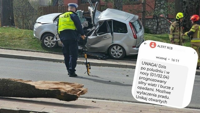 W trakcie halnego złamane drzewo runęło na auto w Zakopanem. Zginęła 22-letnia mieszkanka miasta pod Giewontem