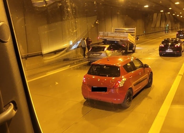 Wypadek w tunelu w Katowicach