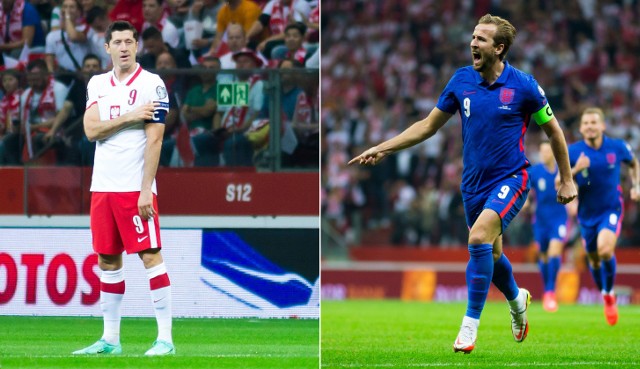 Lewandowski i Kane podczas meczu Polska - Anglia w Warszawie (1:1)