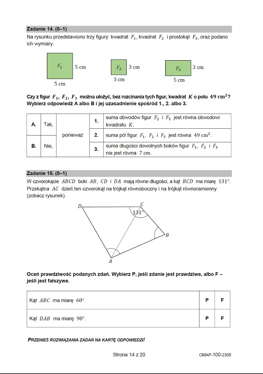 Zobacz odpowiedzi do arkusza z matematyki 2023 (egzamin...