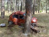 Wypadek w Bornem Sulinowie. Matiz wypadł z drogi [zdjęcia, film]