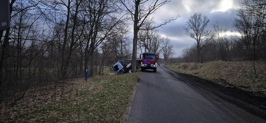 Wypadek koło Barwic.