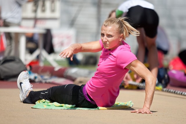 Anna Rogowska na stadionie 650-lecia w Słupsku.