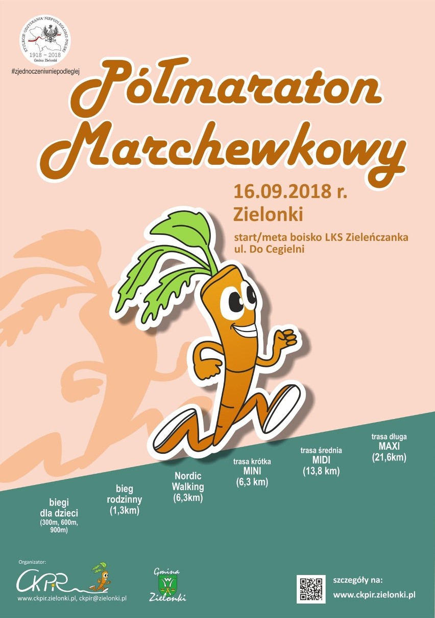 Marchewkowy Półmaraton w Zielonkach. Trasy dla dorosłych i dzieci