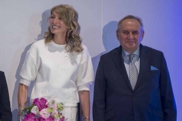 Andrzej Kraśnicki, prezes, Polskiego Komitetu Olimpijskiego i Elżbieta Nowak