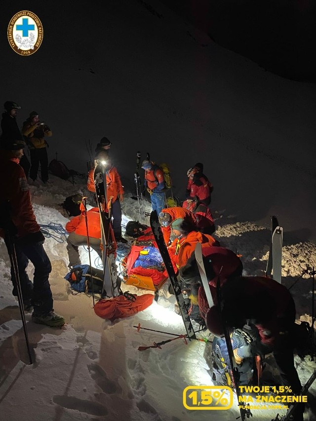 Wyprawa ratunkowa TOPR po narciarza, którego porwała lawina spod Szpiglasowego Wierchu
