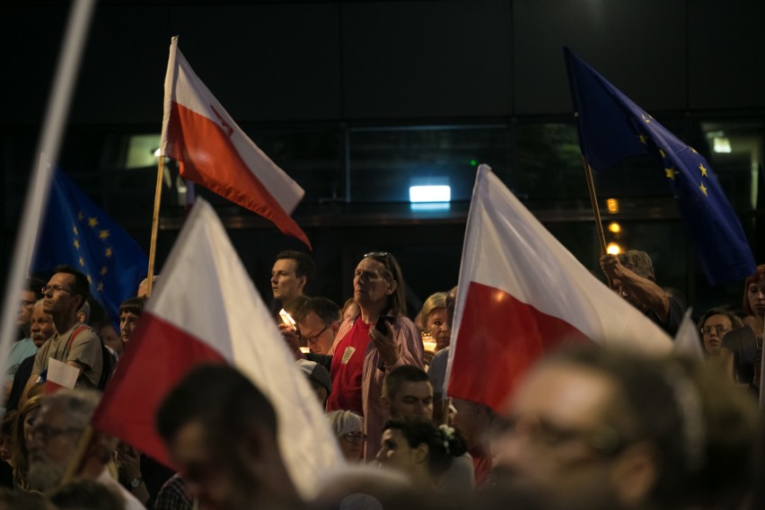 24 lipca 2017. Protest w obronie niezależności sądów na...