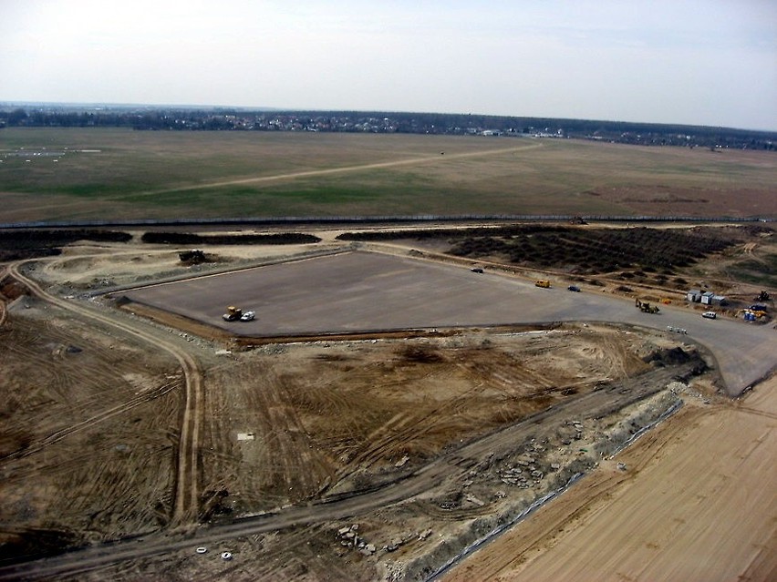 Budowa lotniska w Świdniku z lotu ptaka