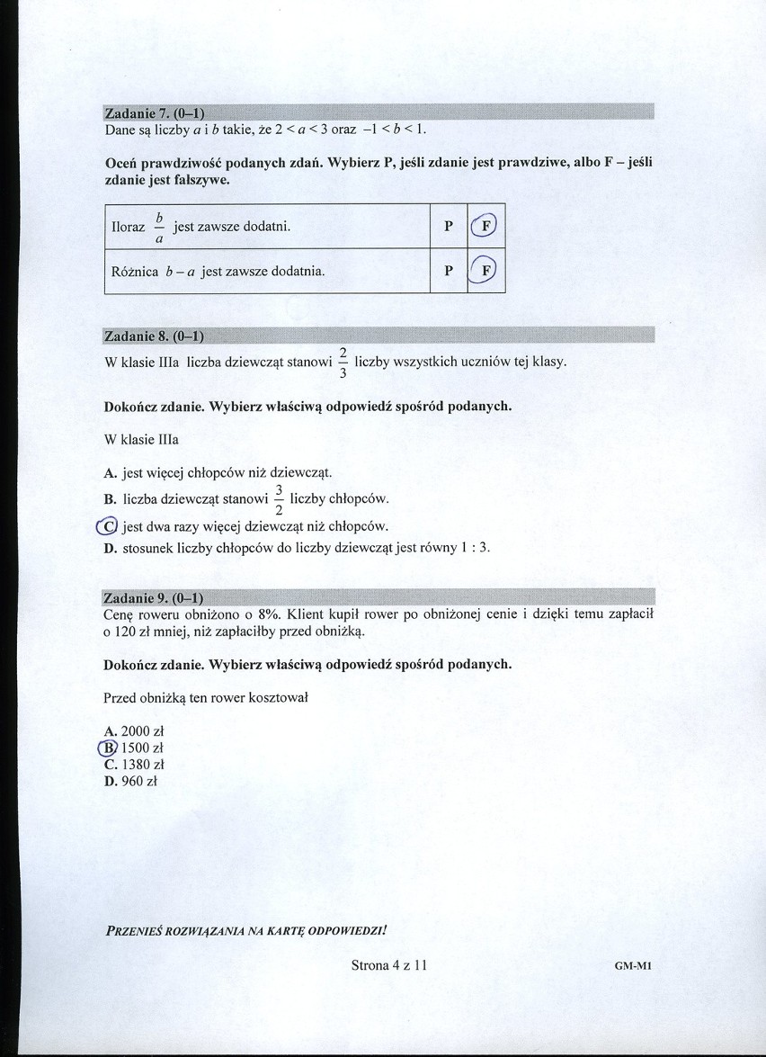 Egzamin gimnazjalny z matematyki 2016: mamy odpowiedzi!...