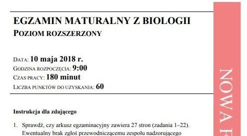 Matura 2018: BIOLOGIA rozszerzona ARKUSZE CKE już ONLINE + ROZWIĄZANIA