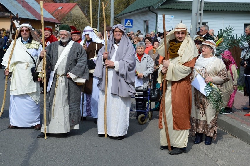 Niedziela Palmowa w Rudniku nad Sanem. Przez osła nie było wjazdu do Jerozolimy