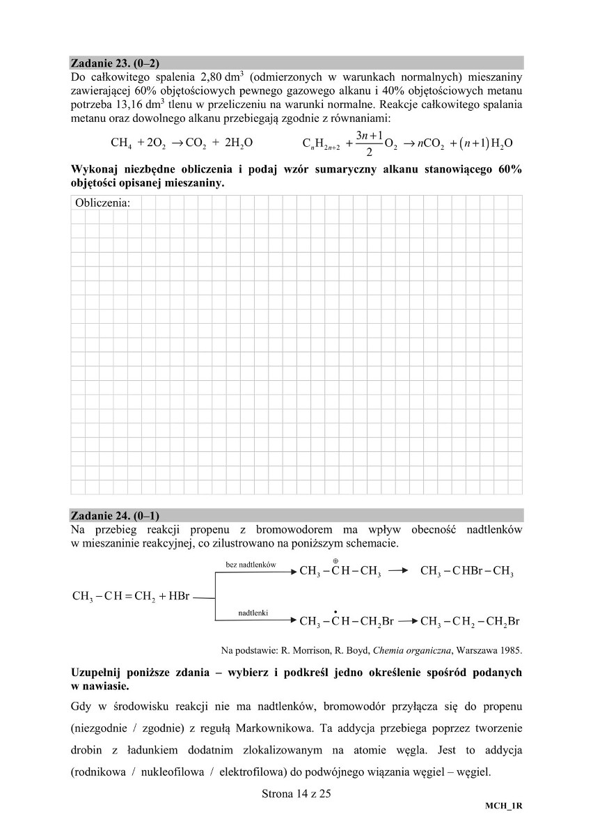 Matura Chemia 2018 Odpowiedzi, Arkusz CKE Matura z chemii...