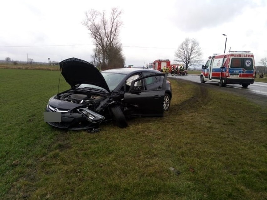 Wypadek w Kończewicach na dk nr 22 14.03.2019