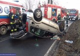 Dachowanie w Kamiennej Górze. Auto prowadził kompletnie pijany kierowca