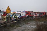 Poważny wypadek w Wiągu w powiecie świeckim. Zderzyły się dwa samochody ciężarowe