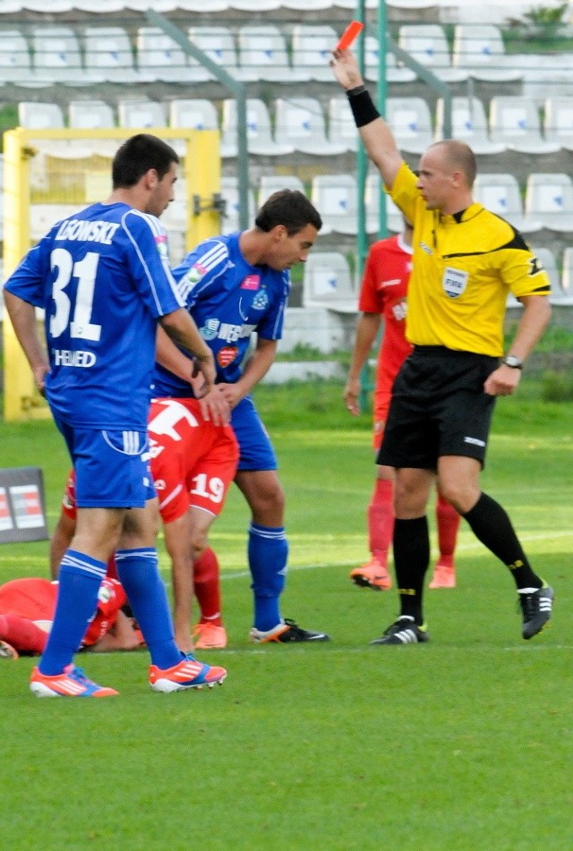 Maciej Sadlok obejrzał czerwoną kartkę w meczu z Widzewem w 3. kolejce