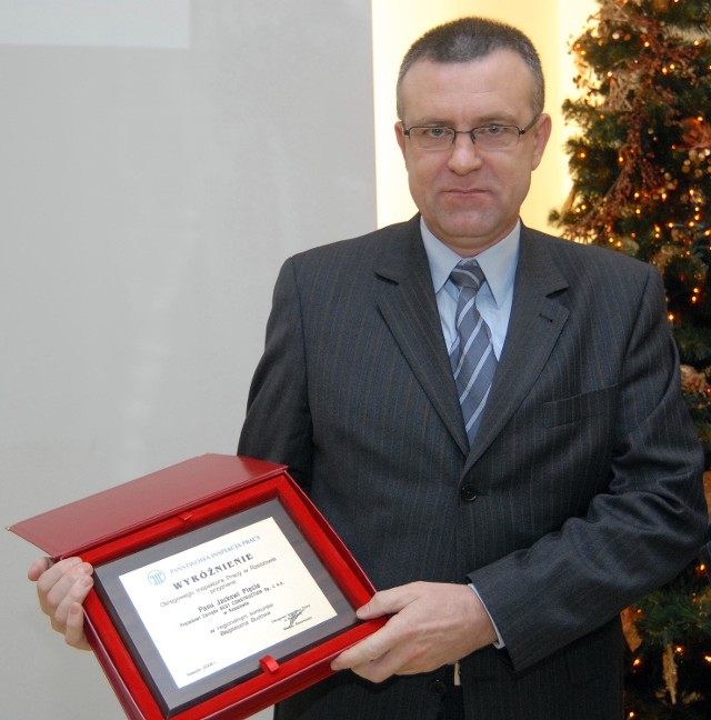 Dyplom odebrał Jacek Pięta, prezes Best Construction sp. z oo w Rzeszowie. Fot. Krystyna Baranowska