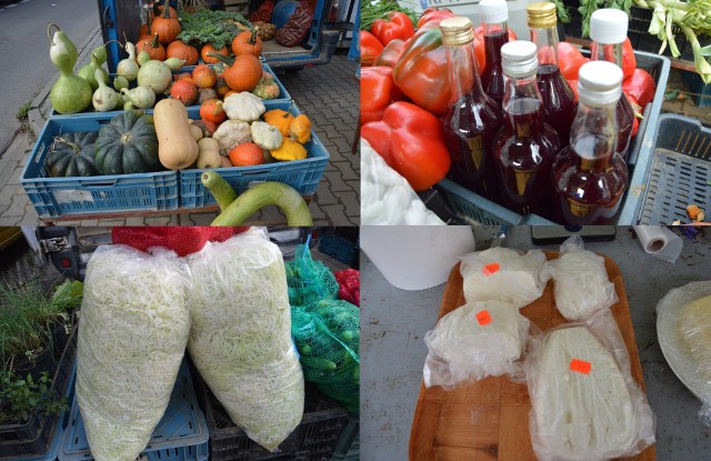 Ceny owoców, warzyw, nabiału na placu targowym w Bochni, 23.09.2021