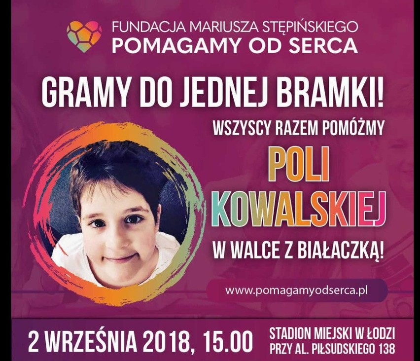 Na stadionie przy al. Piłsudskiego. Zagrają dla 12-letniej Poli