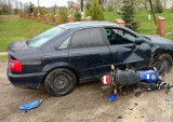 Wypadek w Łopatkach. Motorowerzysta trafił do szpitala 