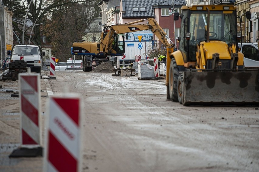 Trwa remont ulicy Piłsudskiego w Koszalinie