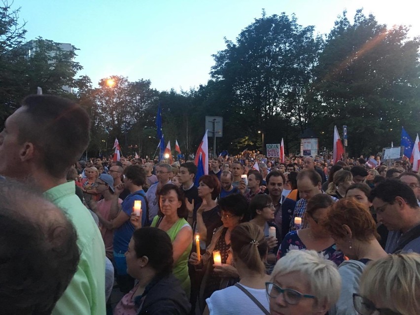 24 lipca 2017. Protest w obronie niezależności sądów na...