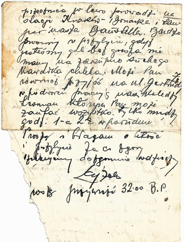 Jeden z żydowskich listów znalezionych przez Tomasza Jastrzębskiego