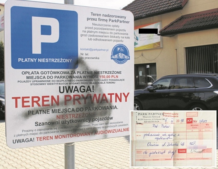 Firma Park Partner działa w Oświęcimiu. Za wjazd na parking jej pracownik wymusza po 150 złotych. To jest bezprawne 