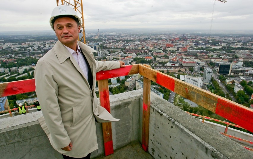 Leszek Czarnecki na budowie Sky Tower