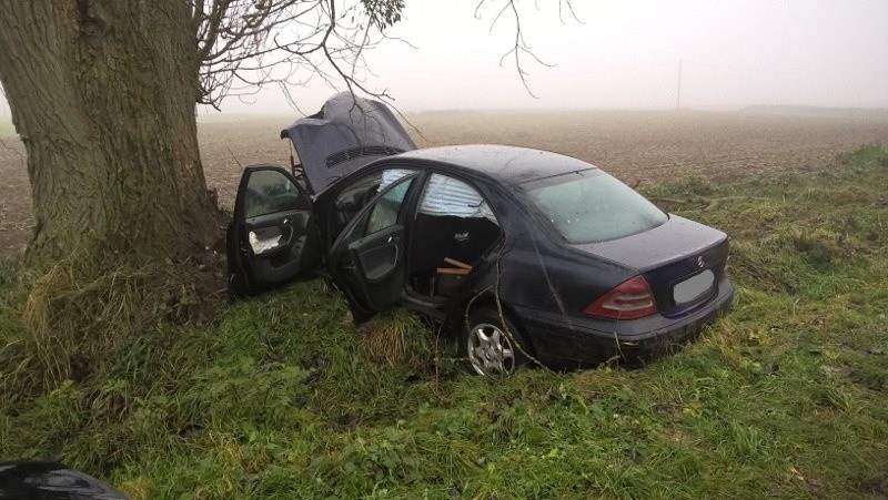 Wypadek koło Choszczna. Auto uderzyło w drzewo