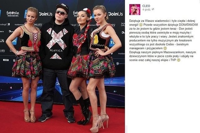 Cleo i Donatan na Eurowizji (fot. screen Facebook.com)