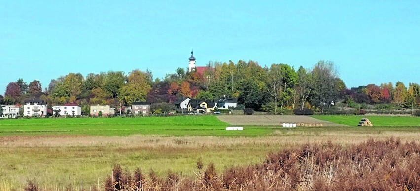 Panorama Lędzin z widokiem na Górę Świętego Klemensa