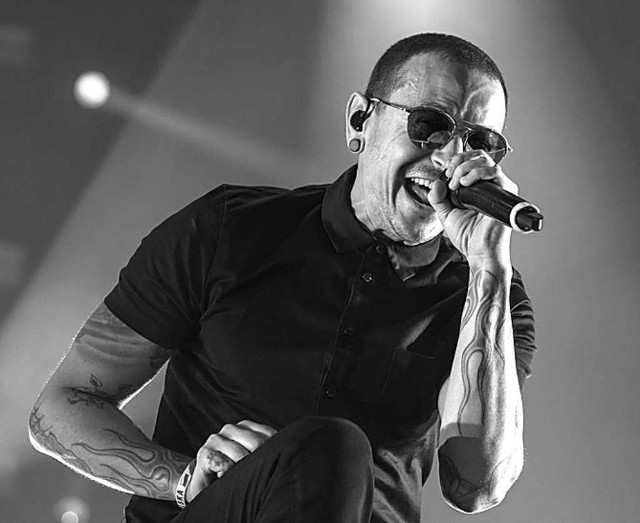 Chester Bennington podczas koncertu Linkin Park w Krakowie