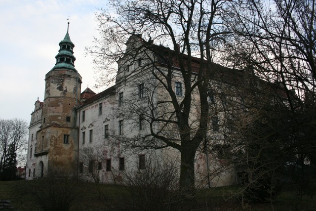 Budowa zamku zaczęła się w XVI wieku, a jego fundatorem była rodzina Pucklerów. W 1945 roku mieścił się urząd repatriacyjny, szkoła a nawet zakład karny. Stoi pusty od lat 80 ubiegłego wieku.