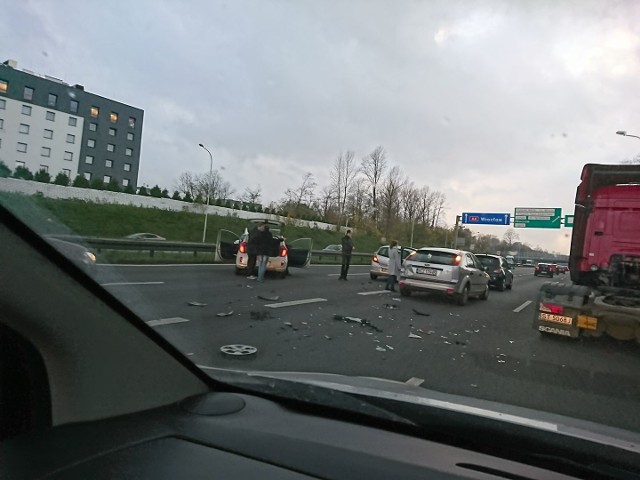 Kolizja na autostradzie A4