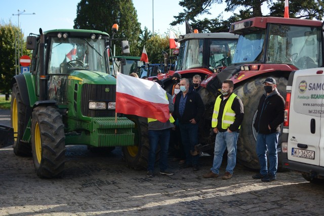 Protest rolników w Grudziądzu 28 października 2020 przeciw piątce dla zwierząt