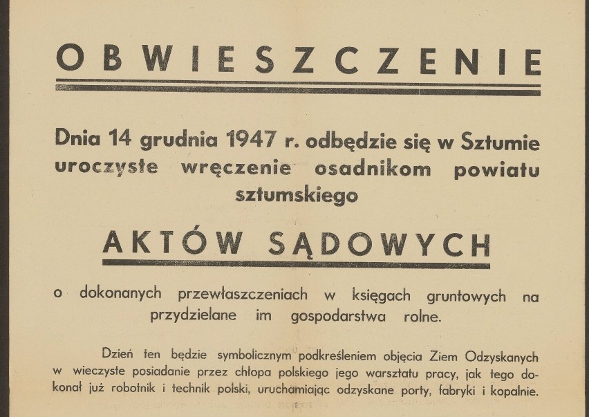 Lata 40. na pomorskich afiszach. "W dni wypłat alkoholu nie sprzedawać po godz. 14"