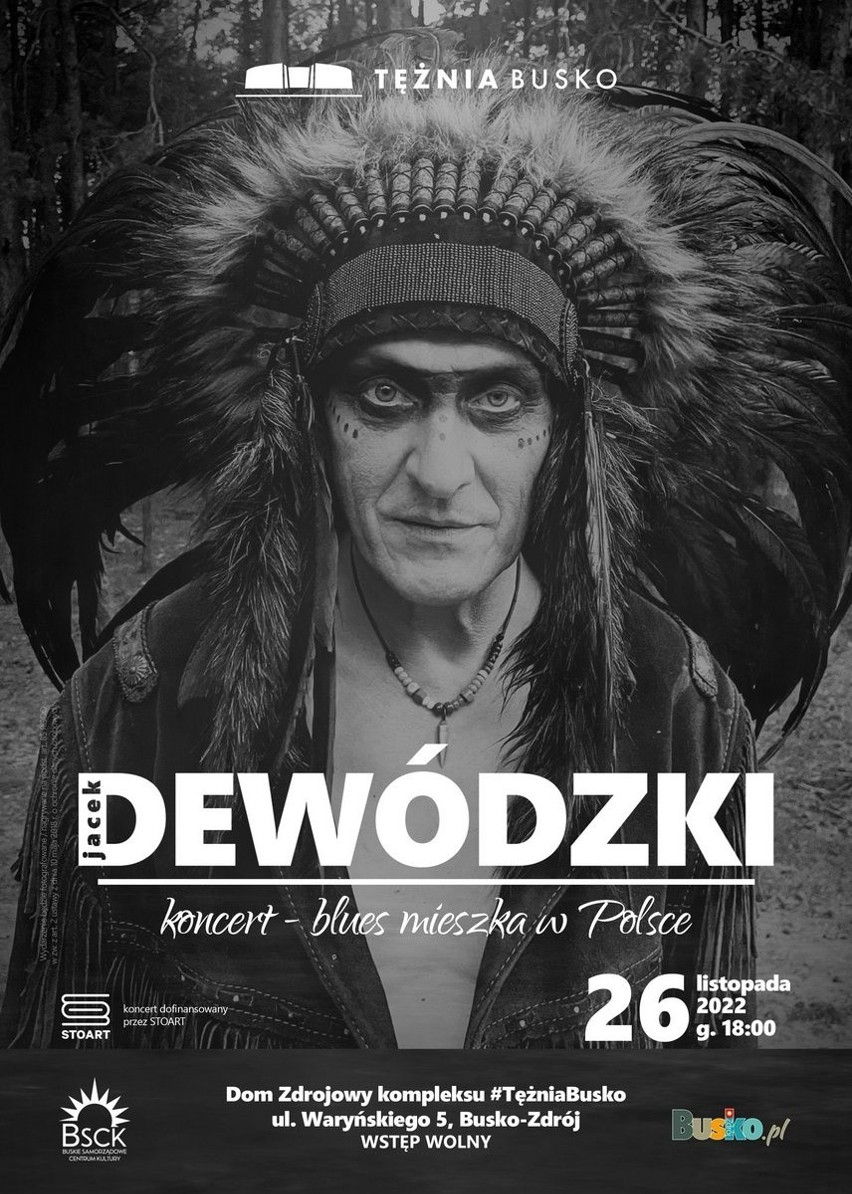 Koncert Jacka Dewódzkiego w Busku - Zdroju. Tężnia Busko zaprasza na "Blues mieszka w Polsce"