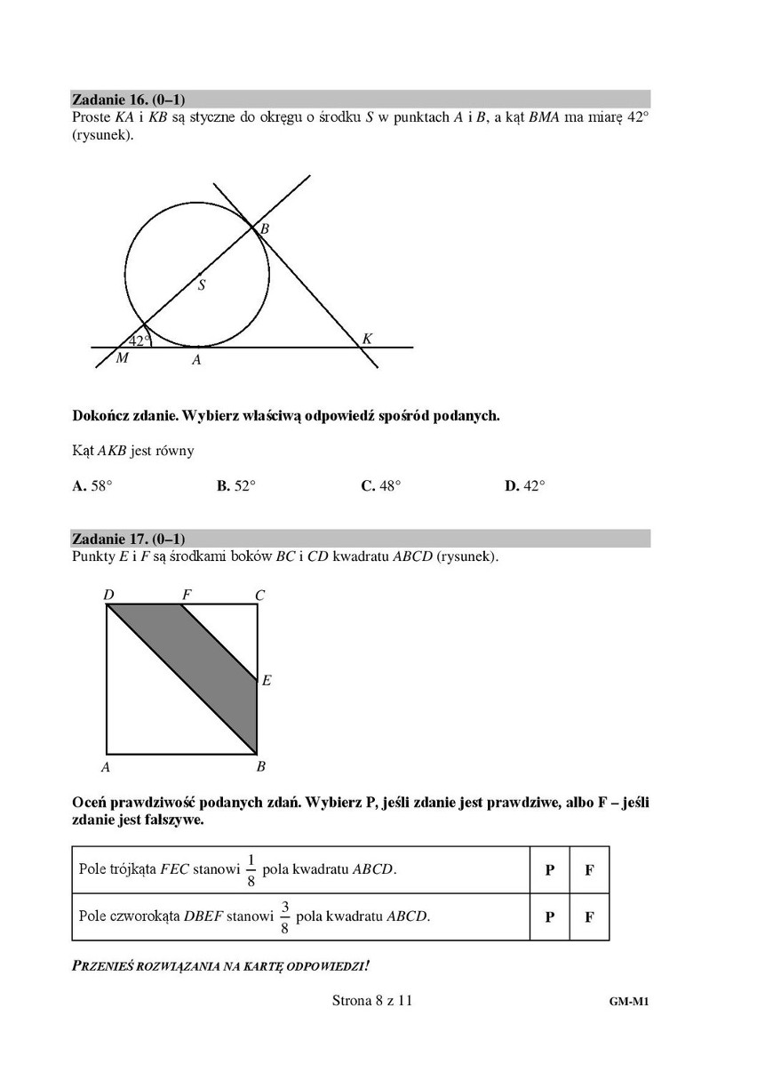 Egzamin gimnazjalny 2016. Matematyka [ODPOWIEDZI, ARKUSZ...