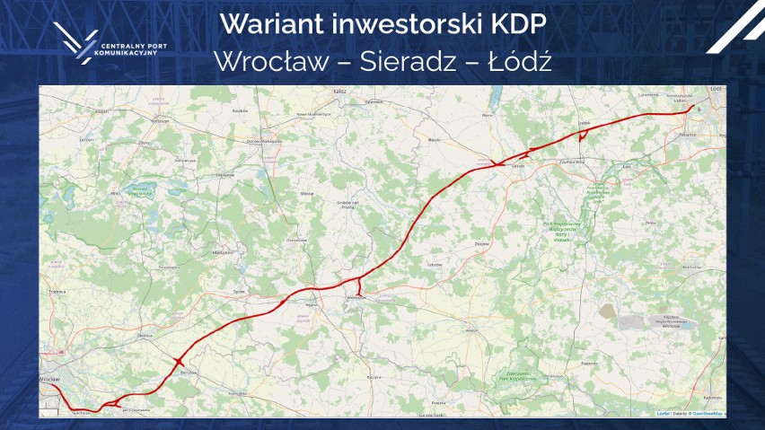 Tak ma przebiegać KDP na linii Wrocław - Sieradz - Łódź w...