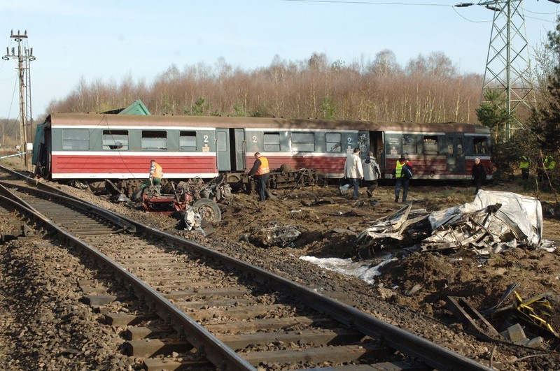 Białogard. Tir wjechał w pociąg