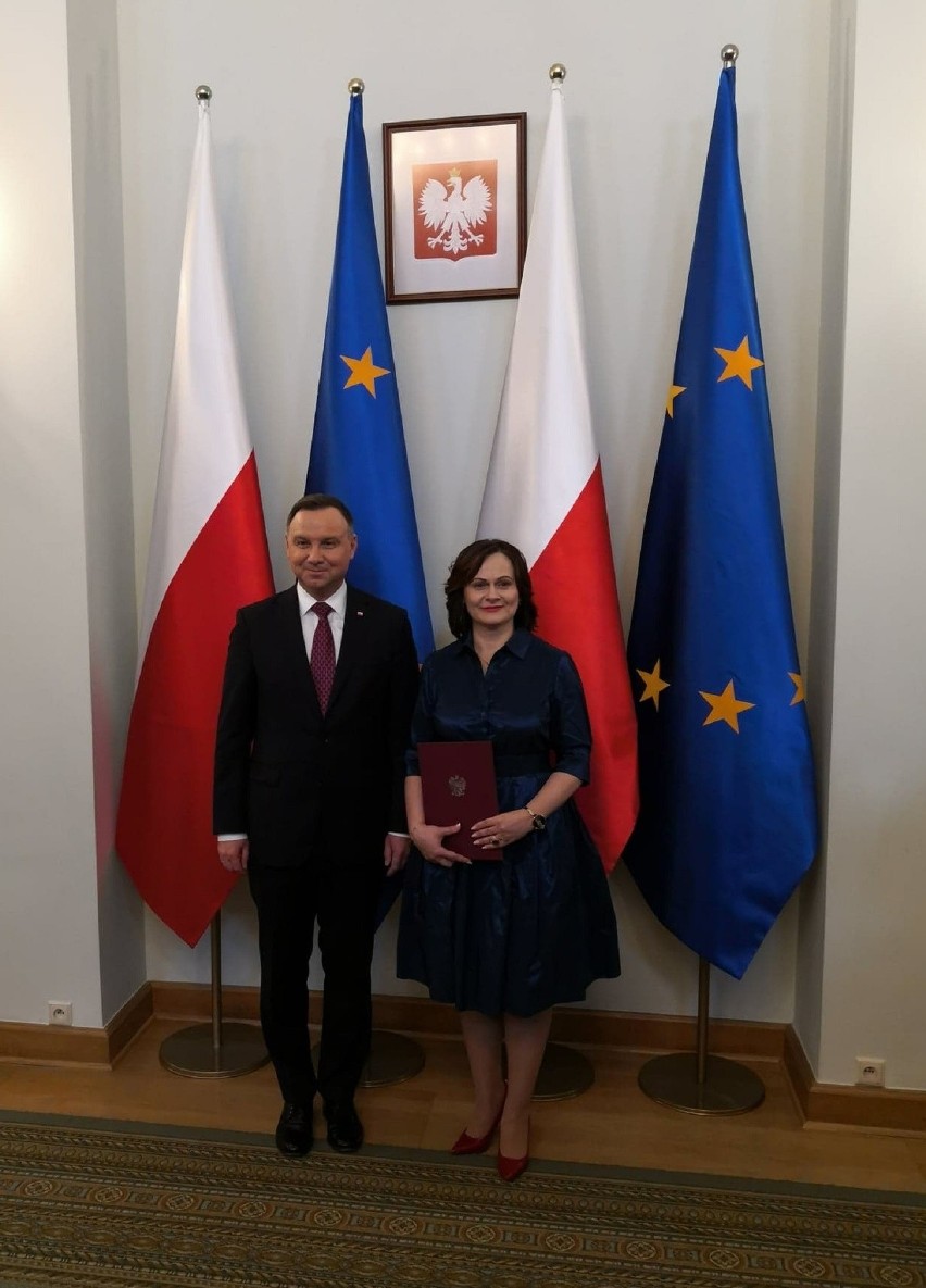 Małgorzata Dajnowicz z prezydentem Andrzejem Dudą