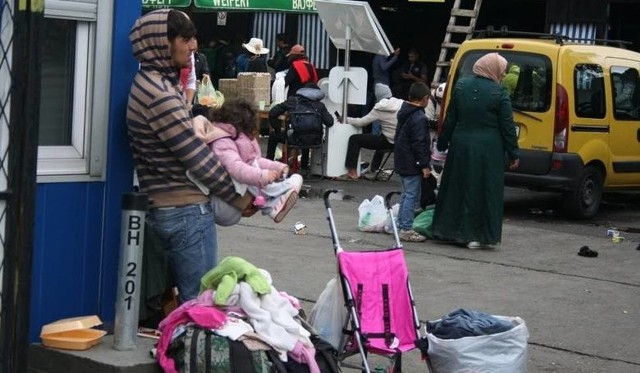 Zdjęcie z punktu pomocy uchodźcom w Belgradzie w Serbii