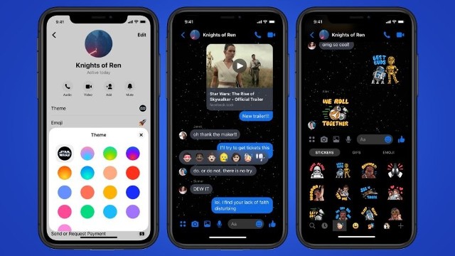 Z okazji premiery nowego filmu z sagi Gwiezdnych Wojen, Facebook Messenger udostępnił nowy motyw Star Wars.