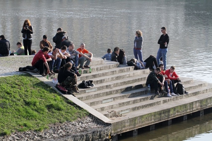 Wrocławianie na Wyspie Słodowej. Wiosenna pogoda zachęca [GALERIA]