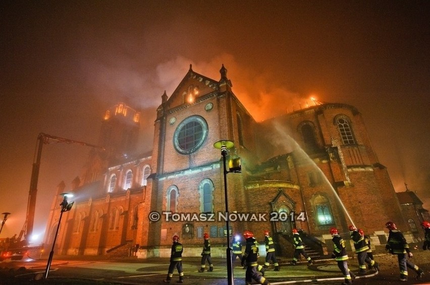 Pożar katedry w Sosnowcu