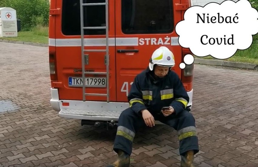 Niebać Covid! Strażacy z Miejskiej Ochotniczej Straży Pożarnej w Stąporkowie w #hot16challenge2 rapowali dla medyków (WIDEO)